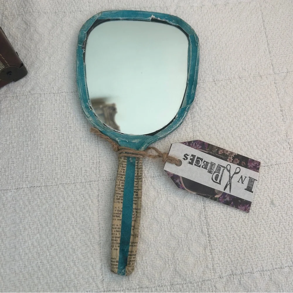 Handmade Altered Hand Mirror – Whimsical Collage Art | One of a Kind